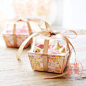 欧式个性创意喜糖盒子蝴蝶结丝带婚礼卡片梯形蛋糕盒结婚回礼韩版