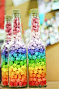 CRAFT IDEA: Make these Origami stars using coloured paper & put them into glass bottles & jars for decoration!