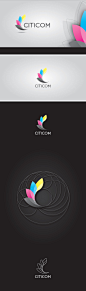 CITICOM corporate identity concept. Inspired by CMYK colors, flying papers and letter "C".#多火UI#