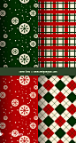 [美工云]-Nice-christmas-patterns漂亮的圣诞节图案矢量下载：