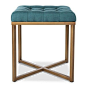 Threshold™ Button Tufted Ottoman - Blue. So super cute from Target and very good quality. The legs are a brushed gold/bronze metal.