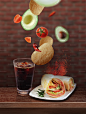 创意美食展示海报糖果马卡龙草莓蔬菜披萨慕斯蛋糕 PSD分层素材-淘宝网