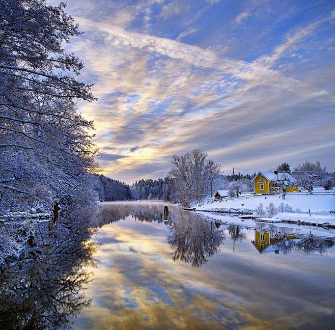 瑞典。 #雪景# #小镇# 