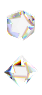 透明彩色玻璃水晶带通道折射效果不规则图形酸性风海报设计形状元素_PNG：
