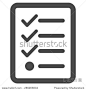 Checklist icon from Business Set. Vector style: flat symbol, gray color, rounded angles, white background. Design for software and web toolbars.