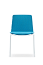 Clear proportions and an elegant design are the outstanding characteristics of the stackable Noa chair. An innovative production technique has created a highly comfortable chair with an upholstered seat that is situated in a glossy polycarbonate shell. Th