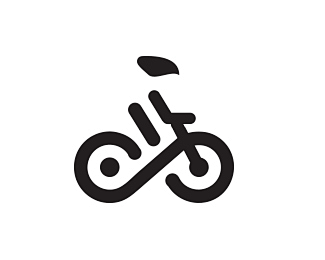 自行车标志 自行车 抽象 黑白色 简约 ...
