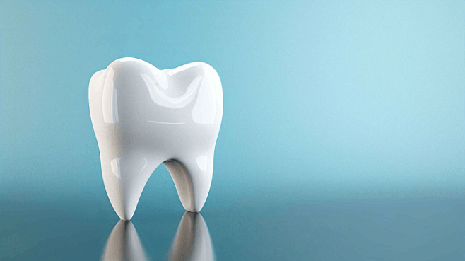 逼真的人类健康牙齿模型3D渲染图牙科口腔