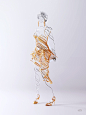 the WIRES v3: ethereal : Ethereal is my new personal project that continues the exploration of building sculptures from wires.My goal was to create a series of sensual woman sculptures using gold and silver wires. Where silver represents body, gold repres