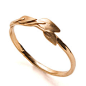 【定制】以色列设计师Doron 情侣男女式结婚戒指 18k黄金 叶子