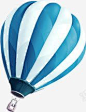蓝色飞翔卡通热气球 平面电商 创意素材