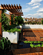 美国曼哈顿屋顶花园，铺面而来的亲切木头气息