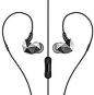Headphones Sweatproof In-ear Earbuds Sport Earphones with Stereo Mic & Remote Control for IPhone, IPod, IPad, MP3 Players, Samsung, Nokia, HTC, Nexus,etc(Black): Cell Phones & Accessories