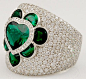Platinum Heart Shape Emerald 