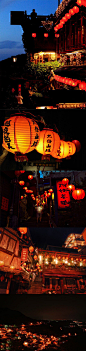 【台湾九份】满街红色的灯笼，走在街巷里，恬静美好。