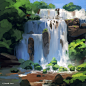 Daily Painting 20/50, Andreas Rocha : THOUGHTS: During this painting I referenced lots of different waterfalls and never stayed with any reference in particular.

RULES OF DAILY PAINTING
1. Square format
2. Painting in under 60 minutes.
3. Photo reference