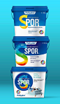 Spor is the main paint brand of Policolor. They asked for a unitary redesign of their packaging. Not implemented.