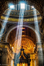"Divine Light" St. Peter's Basilica, Rome, Italia, photo by Christopher Cove.