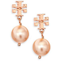 Tory Burch Crystal-Pearl Drop Earrings