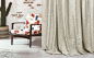 villa nova 面料  布艺  英国进口品牌  窗帘  棉麻  淡雅彩色  软装设计
