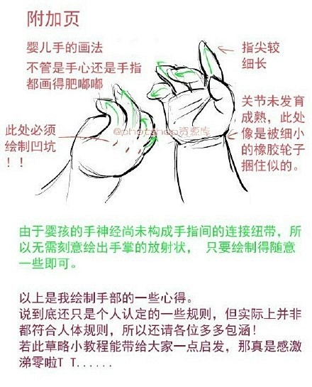 【绘画教材】手的各种动作详细教材，很实用...