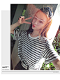 钱夫人CHINSTUDIO 夏季韩版圆领细横条纹短袖t恤女学生套头上衣潮-淘宝网