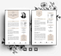 Modern template/ Business card + CV template + Cover letter/editable PSD+Word  file/Fonts included /Instant Digital Download/Creative Resume: 