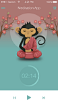 Meditation App : A cute and very basic meditation app. This is the countdown screen. User sets the mediation time and and will be able to pick a song from their playlist to meditate to. App will feature various animations to choose from. 