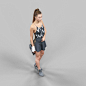 girl in black and white dress and purse 3d model low-poly obj fbx mtl 5