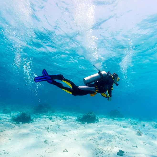 海底潜水员特写高清图片(图片ID：848...