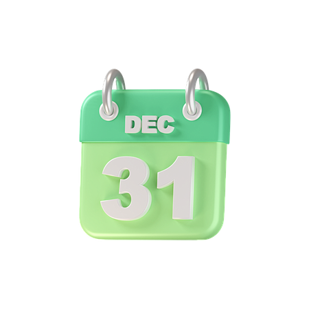 31 December 3D Icon