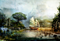 General 3700x2500 Guild Wars 2 concept art boat lake trees