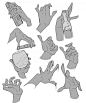 #一张图课堂#美国插画师   nargyle   的《手》绘练习图