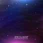 Fantastic galaxy background with purple lights