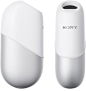 SONY BeautyExplorer 立体構成が明確で、ボタンに指を添えたときに白と銀の境界線を垂直にするとセンサー部分が正しく向くんですね！こういう意味があるの好きです http://www.sony.co.jp/SonyInfo/design/works/products/beautyexplorer/: Sony Japan, Feature Design, Sony Design