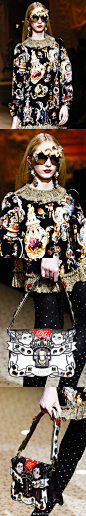 #FD Runway# Dolce&Gabbana"杜嘉班納"2018/19秋冬時裝秀，本次大秀的主題爲 Fashion Devotion 致意時尚，通過不同個性碰撞出的強烈對比，籍此形成獨特的時尚品味，來诠釋女神魅力，諷刺意味及诙諧角色等不同的個性風格，如同時下的千禧女孩們一樣。設計師將優雅、傳統和動感元素的混搭融入這次大秀的服 ​​​​...展开全文c