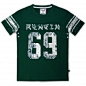 RENPIN“Old School”69裂纹拼布棒球风绿色T恤