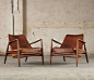 Pair Of 2 'seal' Lounge Chairs By Ib Kofod Larsen In Original Cognac Leather