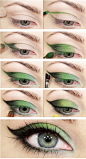 Green Eye-shadow tutorial #彩妆# #眼妆#