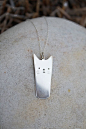 If I really liked cats: kitty pendant cat necklace sterling silver cat cartoon jewelry anime inspired.: 