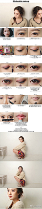 #化妆小tips# 【韩国妹子模仿水原希子眼妆教程】很清新的感觉，你喜欢这款吗？