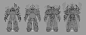 Chaos Marine Tank Class, Ted Beargeon : Dark Millennium Online, the Warhammer 40,000 MMO by VIGIL Games featured a Chaos faction and these represent what was to be the tank class. These concept/variants were painted over an existing rigged model and meant