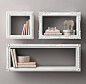 Find frames from a thrift store, attach wood to all sides, paint and hang on wall. New and creative shelves.: