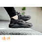 耐克Nike Wmns Air Huarache Run 华莱士 全黑武士 634835-009-淘宝网