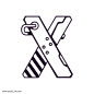 机械字母字体设计X