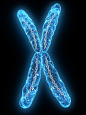 基因结构图 –蓝色基因结构 黑色背景基因图