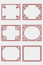 中式传统窗框文化墙雕刻边框文本框免扣元素