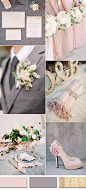 romantic grey and blush pink weddimg color ideas with invitations: 