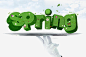 绿色3D英文字母元素高清素材 3D 元素 手指 春天 绿色 英文 免抠png 设计图片 免费下载