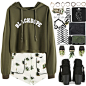 A fashion look from October 2016 featuring green shirt, topshop shorts and black suede boots. Browse and shop related looks.